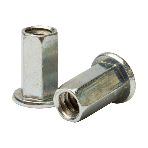 G.L. Huyett Rivet Nut, 3/8"-16 Thread Size, 0.748 in Flange Dia., 1.140 in L, Steel BTI-FHL2-3716-413/B1